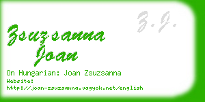 zsuzsanna joan business card